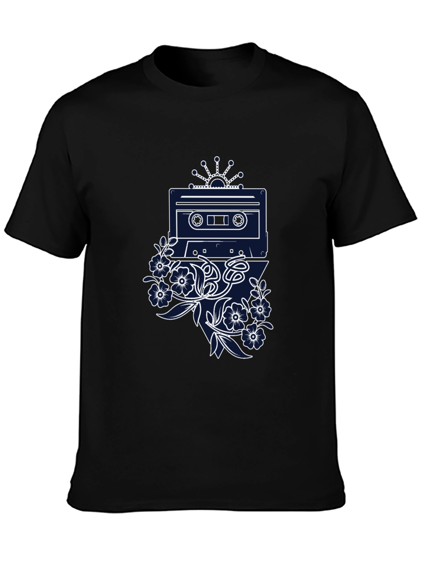 Retro Cassette Tape Floral Graphic Tee