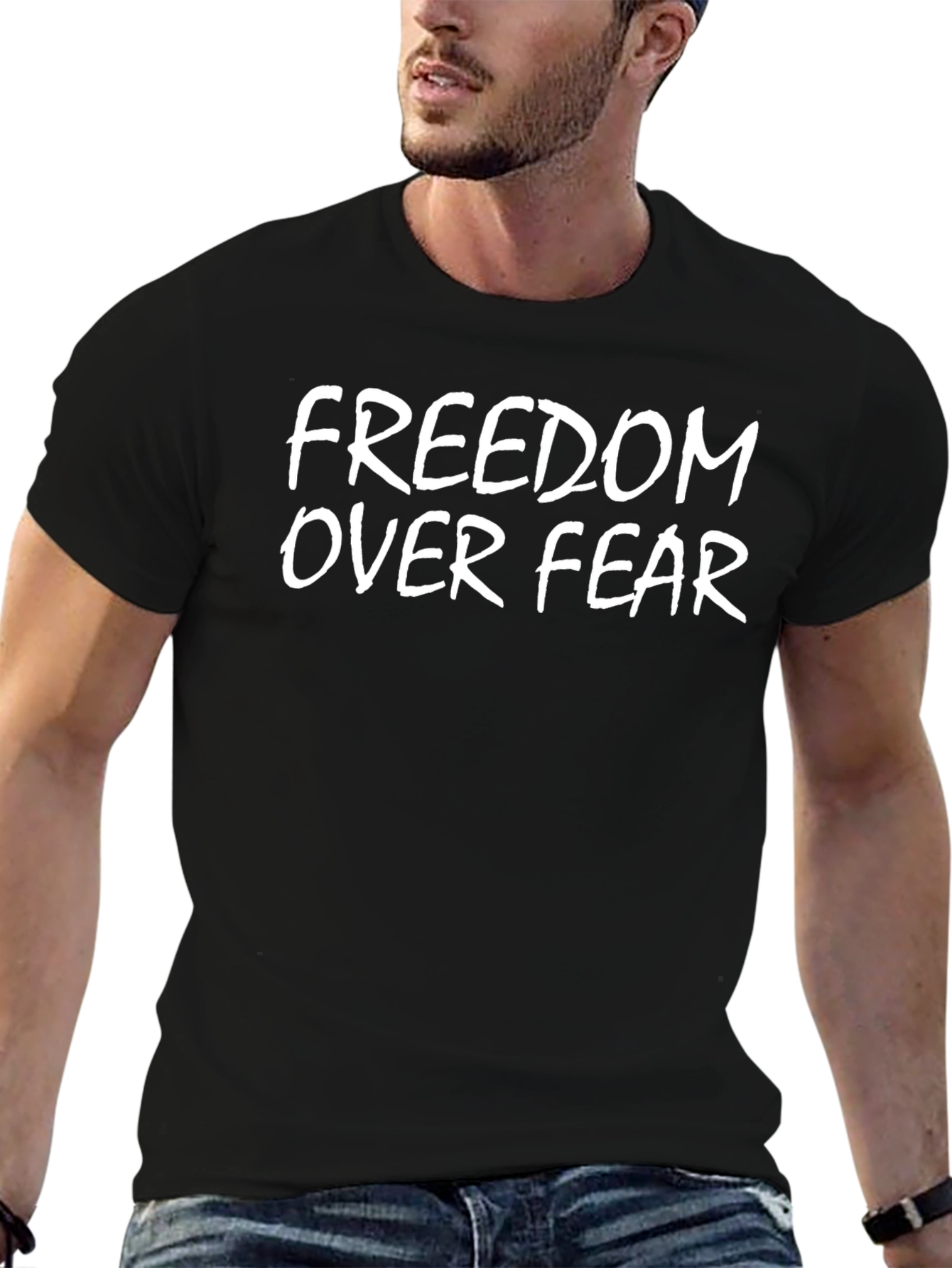 Freedom Over Fear Graphic Tee - Black