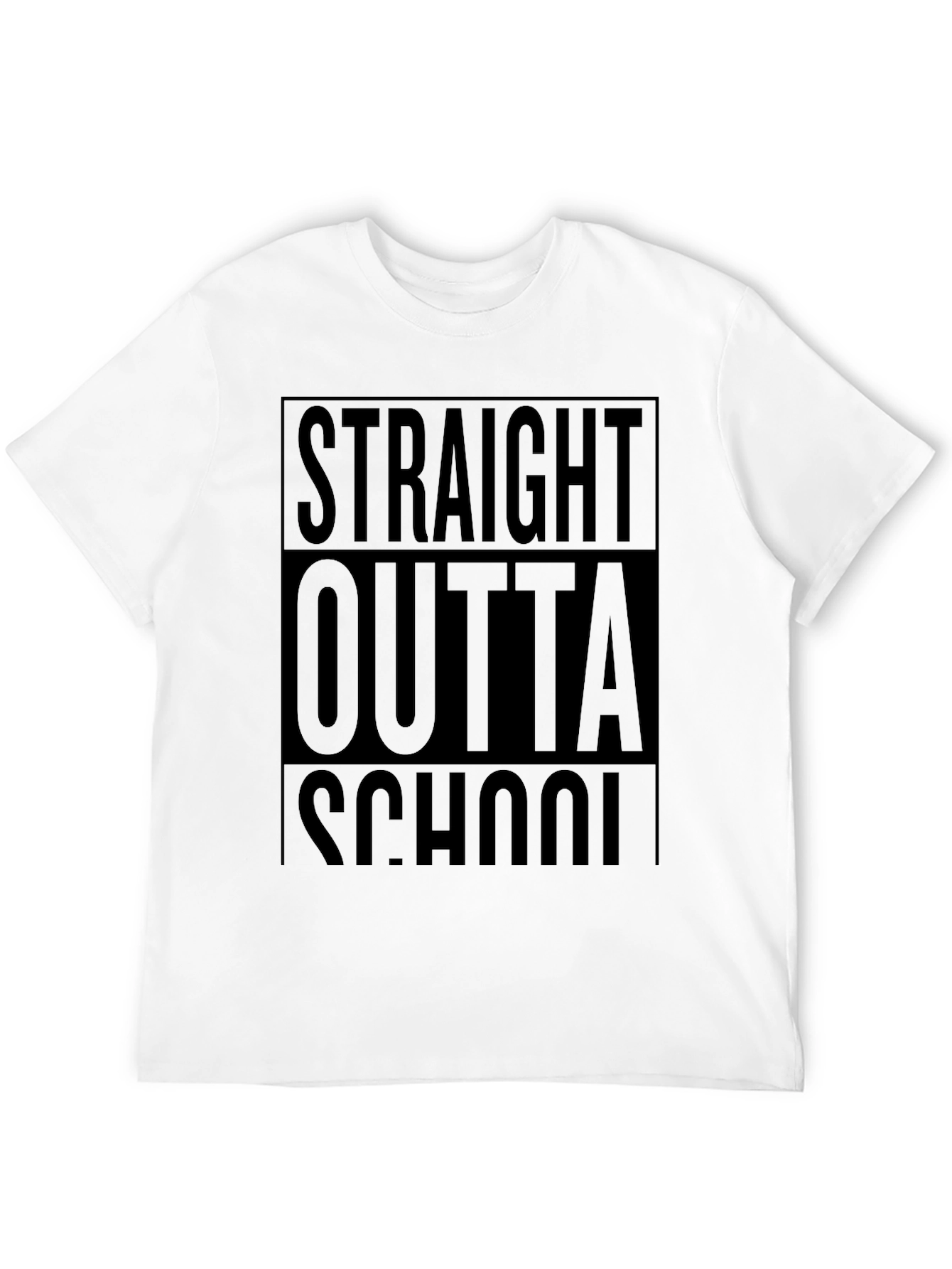 Straight Outta School Black Graphic T-Shirt