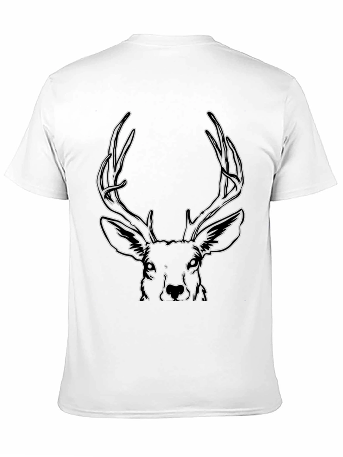 Buck Outline Graphic Tee - Stylish Mens Black T-Shirt