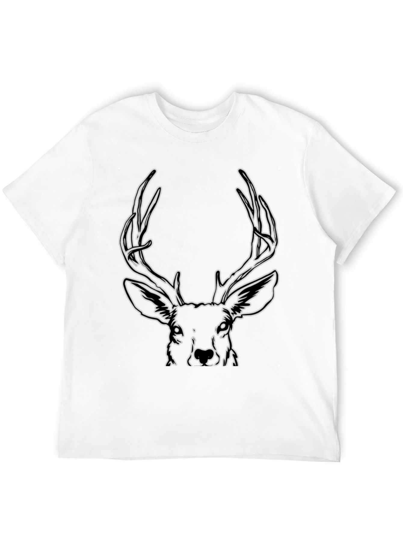 Buck Outline Graphic Tee - Stylish Mens Black T-Shirt