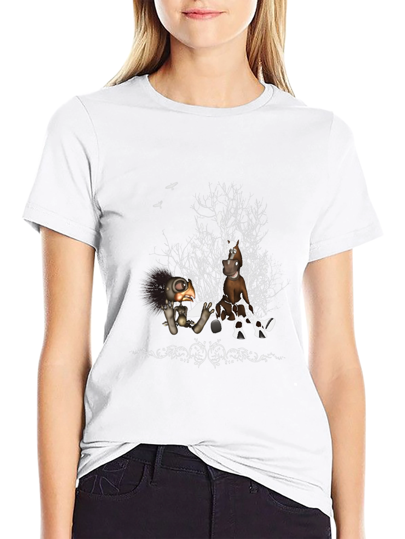 Whimsical Graphic T-Shirt - Dark Humor Design