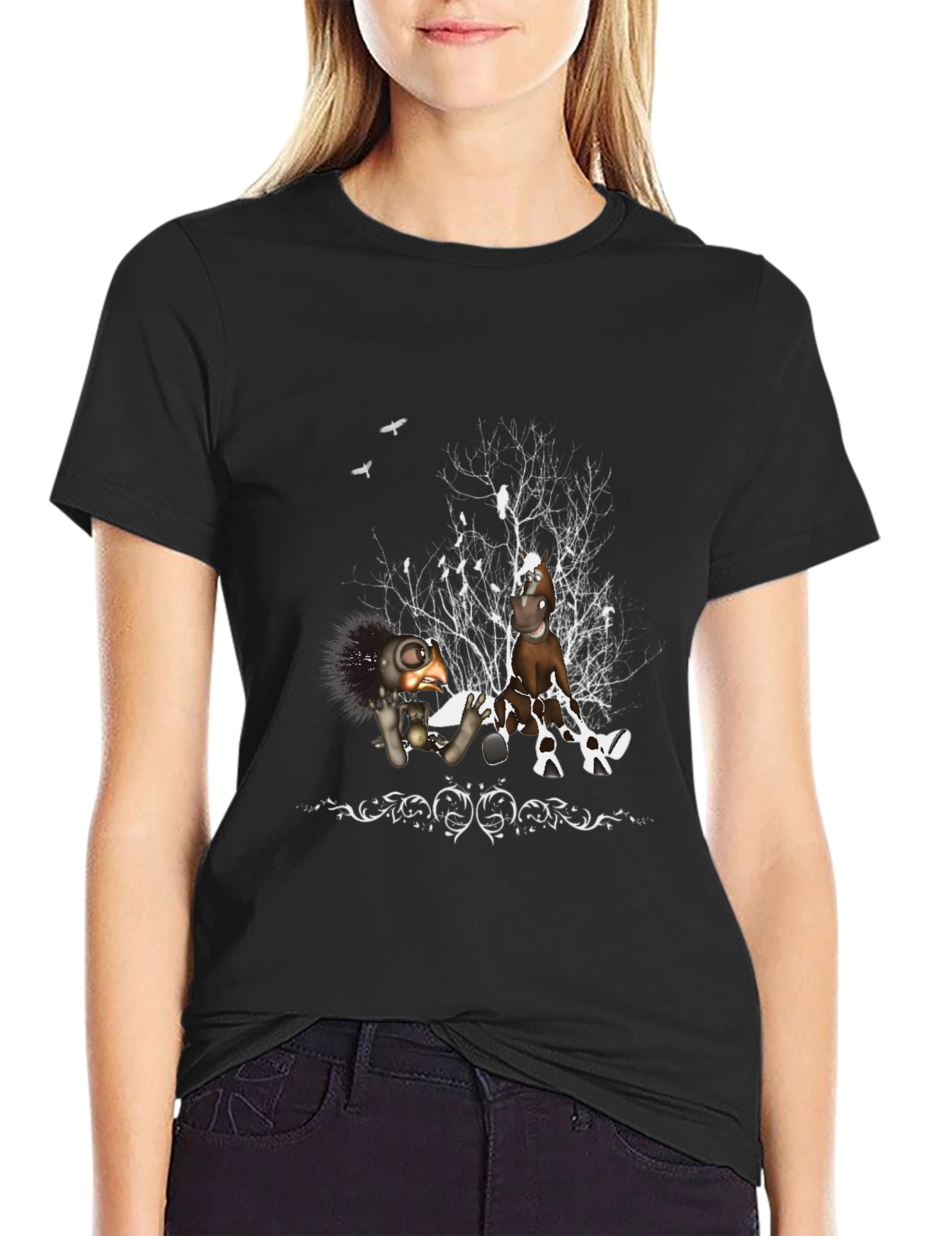 Whimsical Graphic T-Shirt - Dark Humor Design
