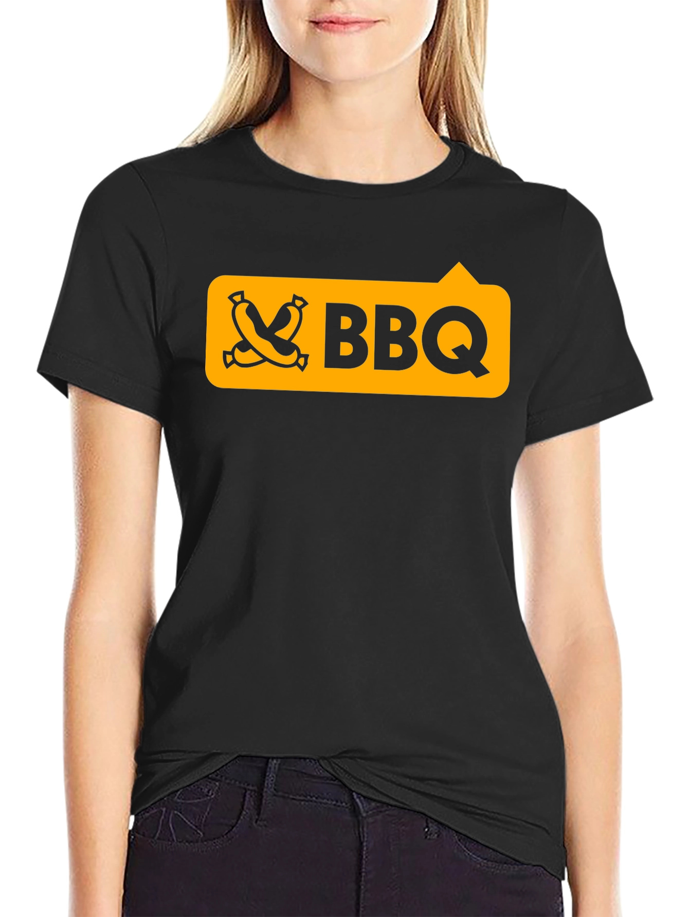 BBQ Graphic Tee - Black Cotton T-Shirt