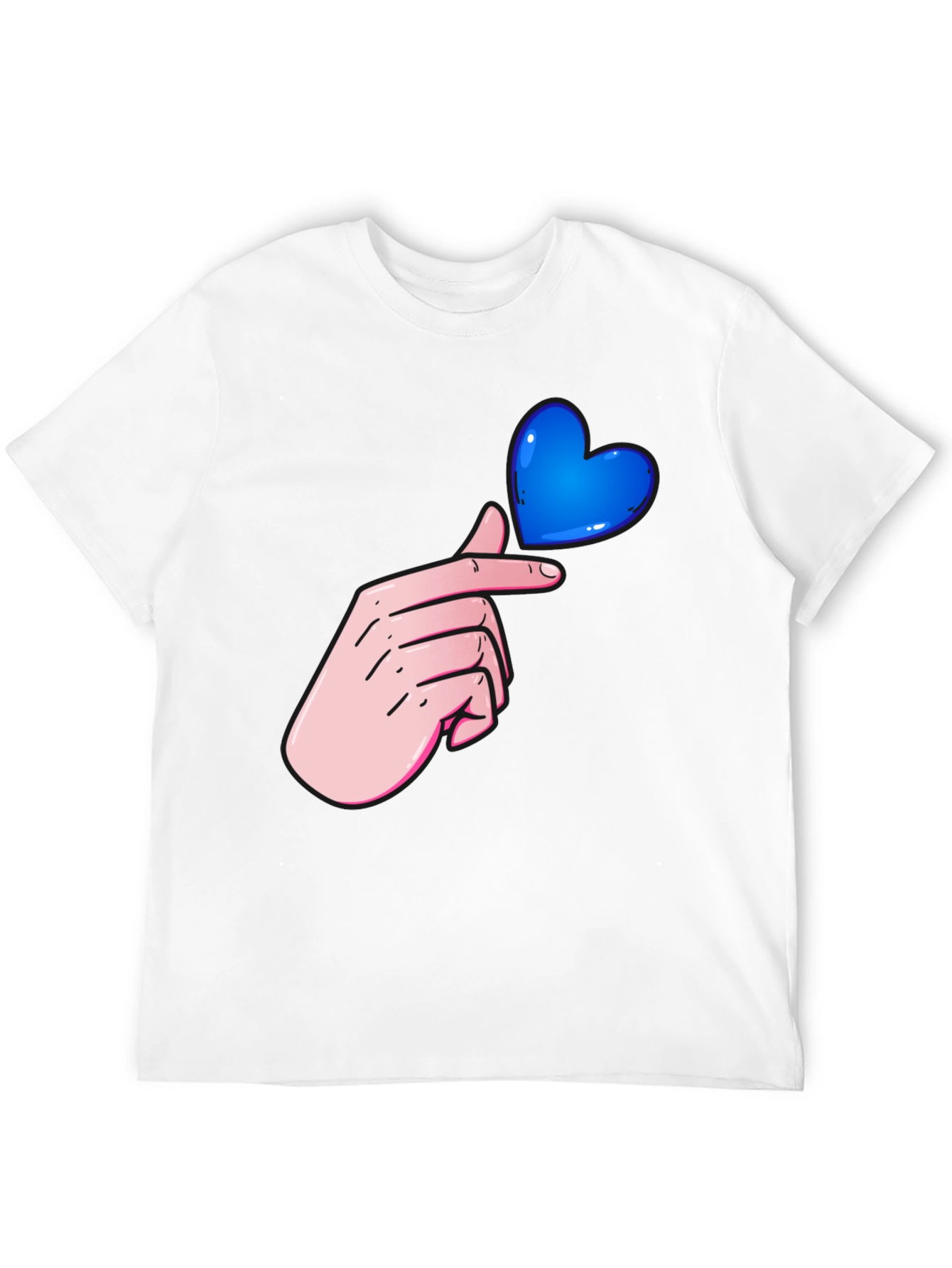 Finger Heart Graphic Tee - Black Unisex Shirt