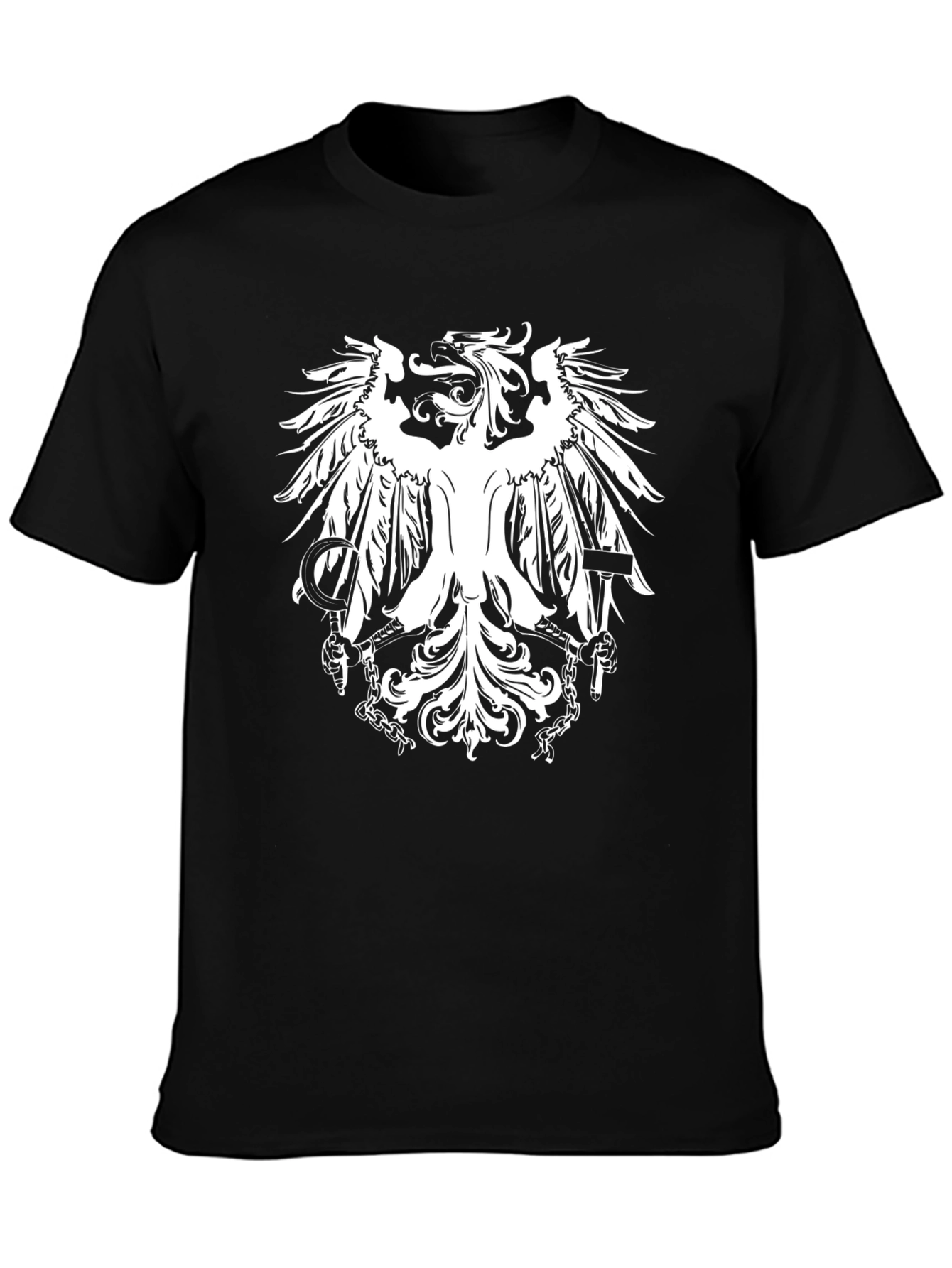 Eagle Crest Graphic Print Black T-Shirt
