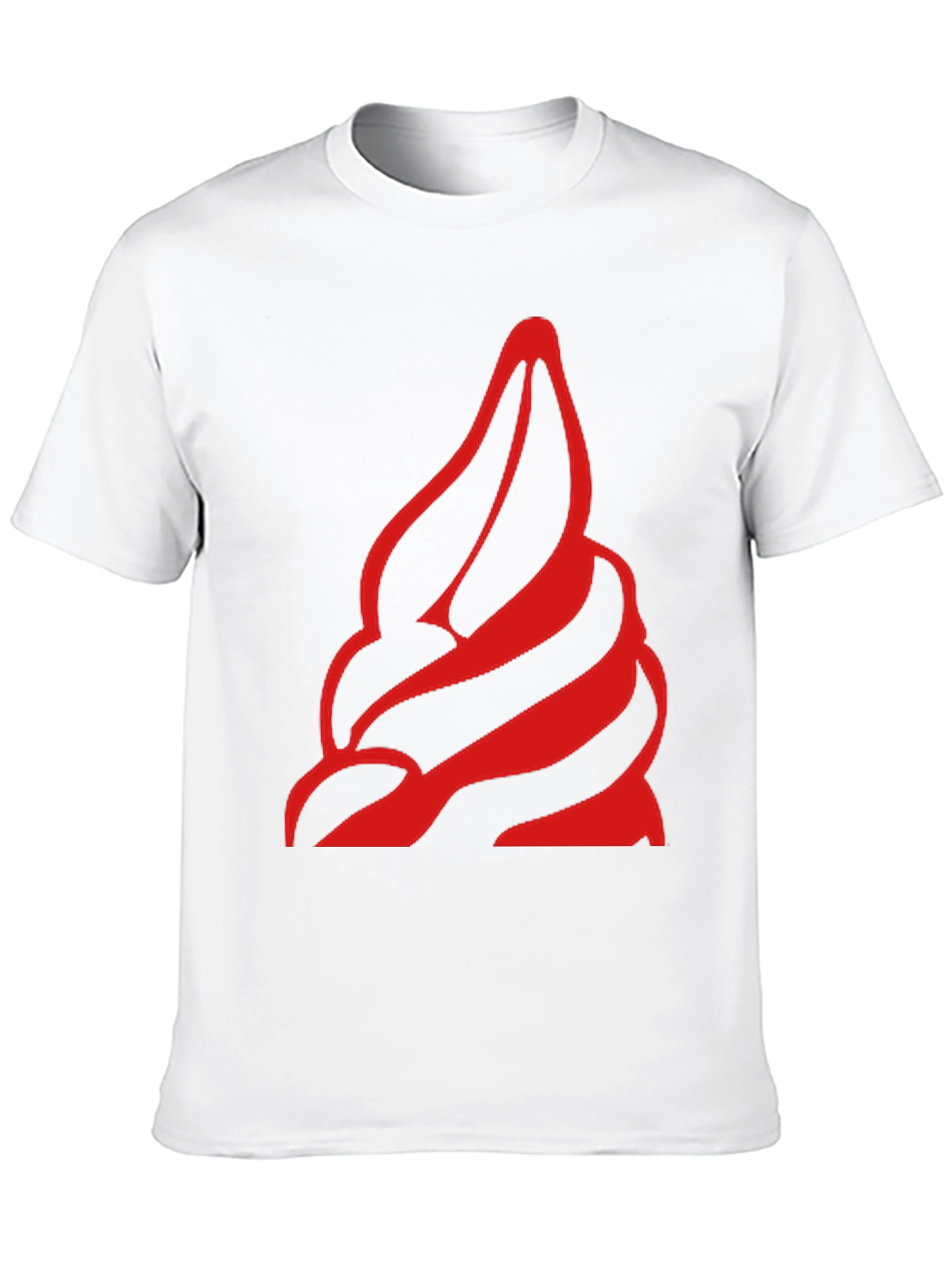 Bold Red Swirl Graphic Black T-Shirt