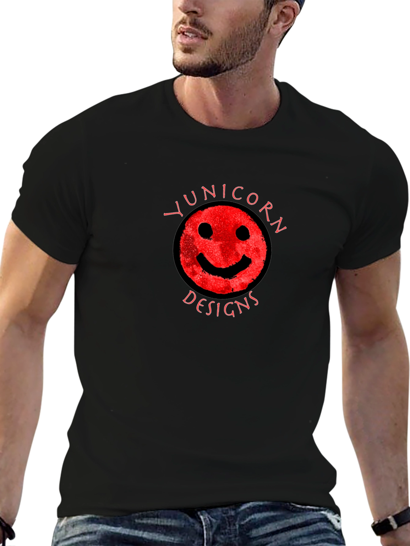 Yunicorn Designs Smiley Face Graphic Tee