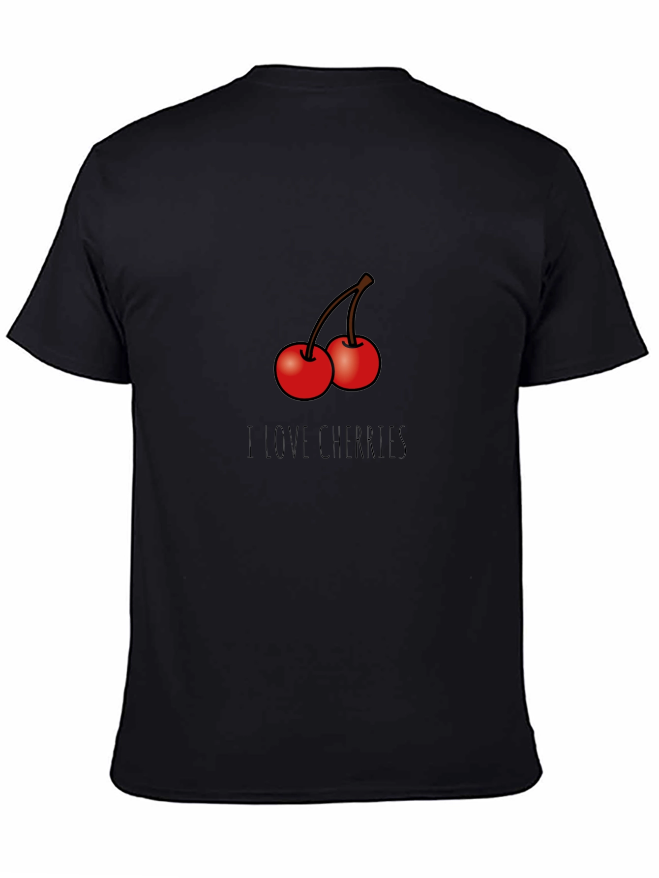 I Love Cherries Graphic T-Shirt - Black
