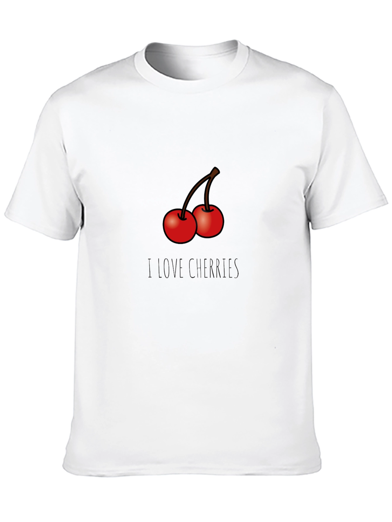 I Love Cherries Graphic T-Shirt - Black