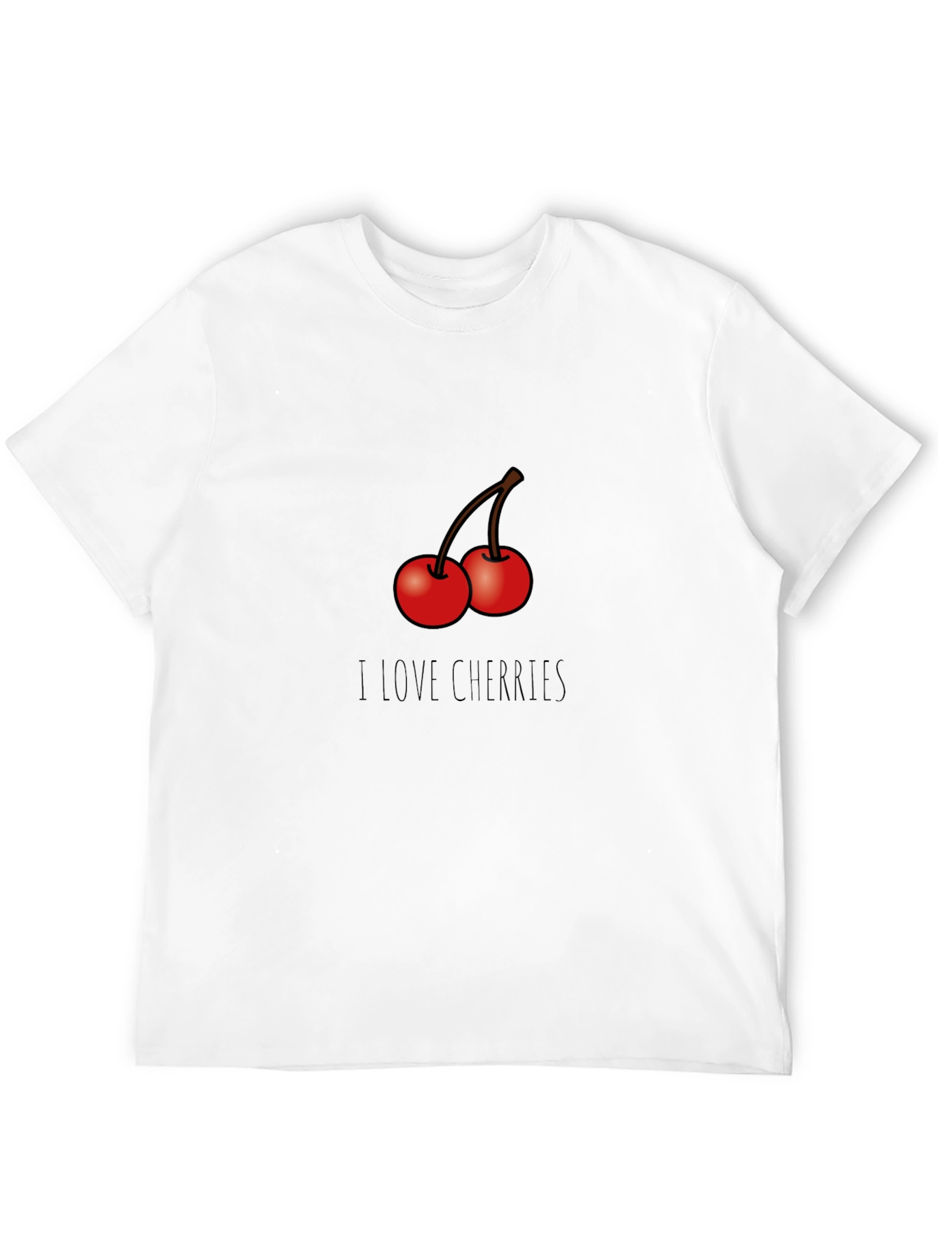 I Love Cherries Graphic T-Shirt - Black