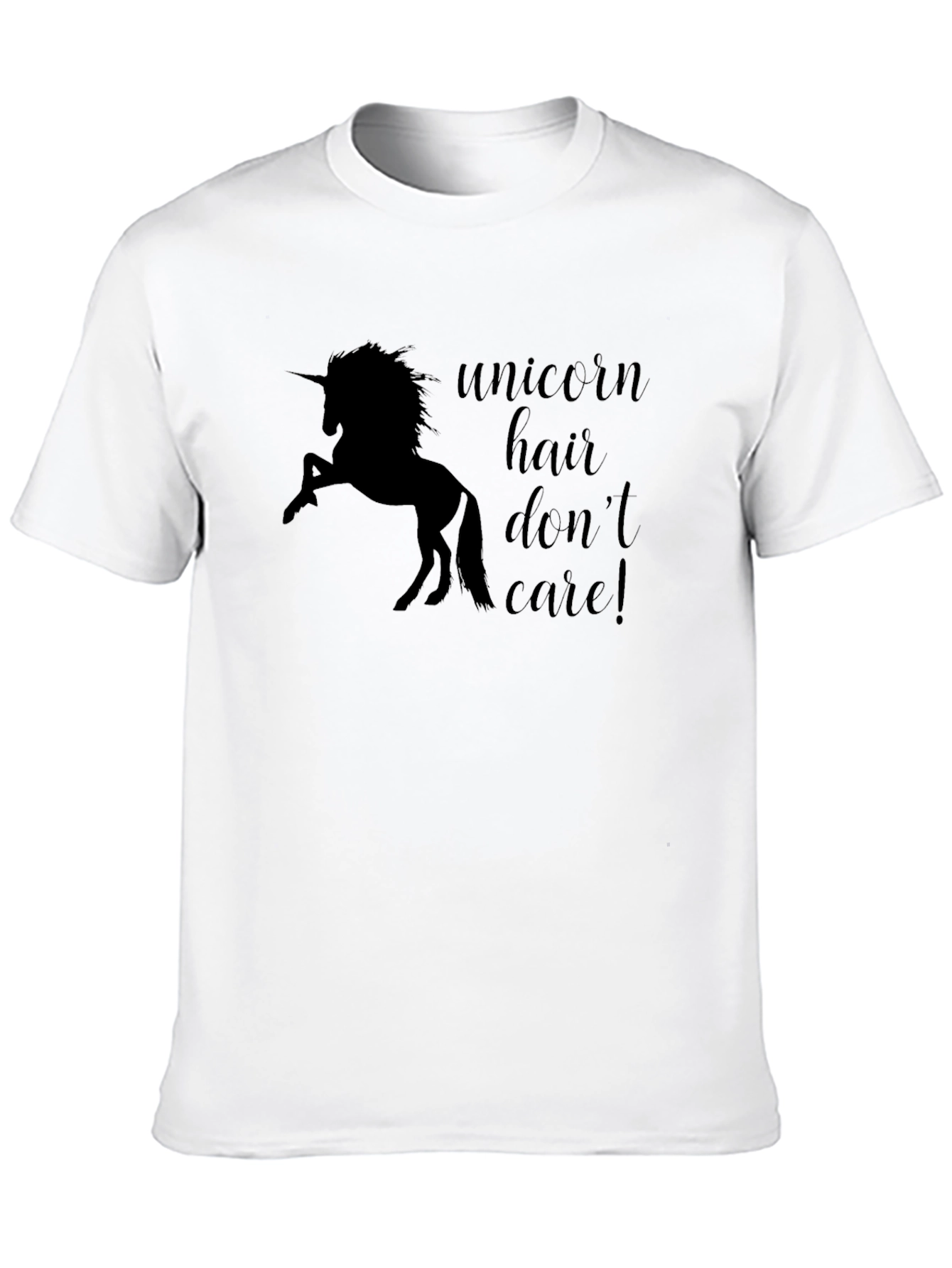 Unicorn Hair Dont Care! Black T-Shirt