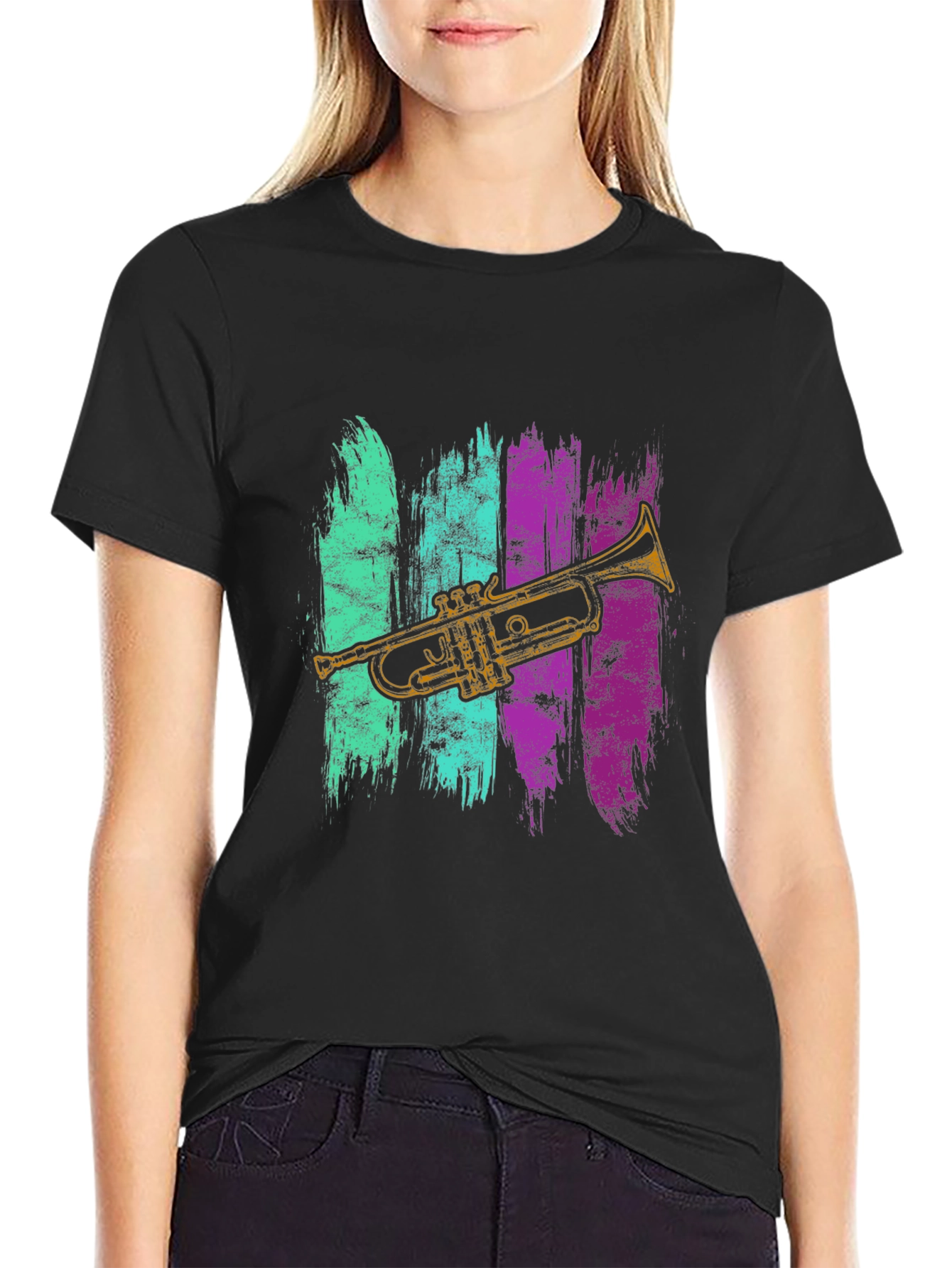 Trumpet Graphic Tee - Retro Musical Style