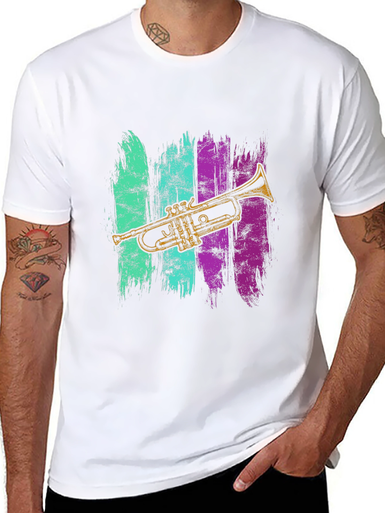 Trumpet Graphic Tee - Retro Musical Style