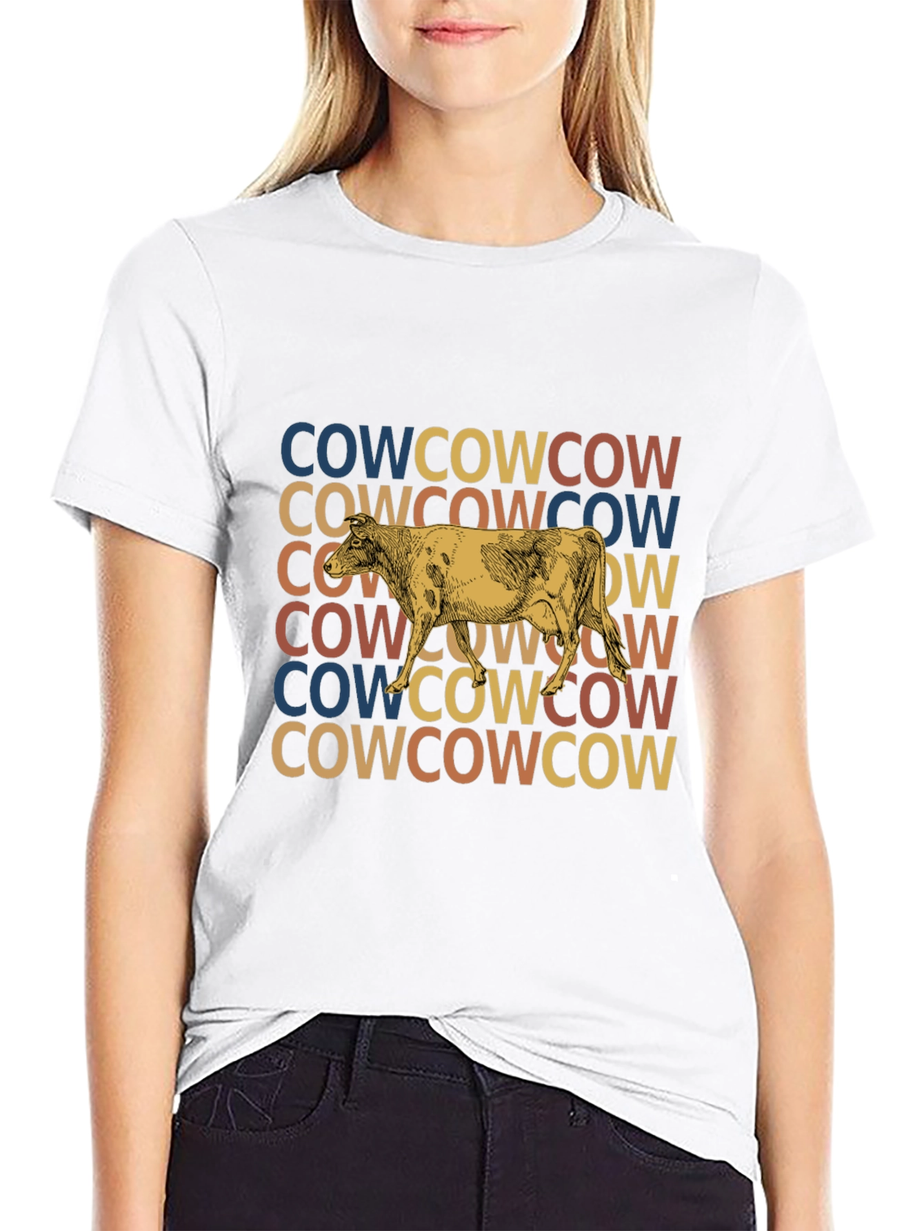 Retro Cow Graphic Tee