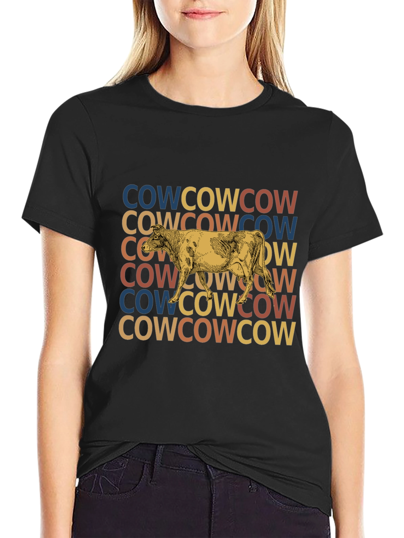 Retro Cow Graphic Tee