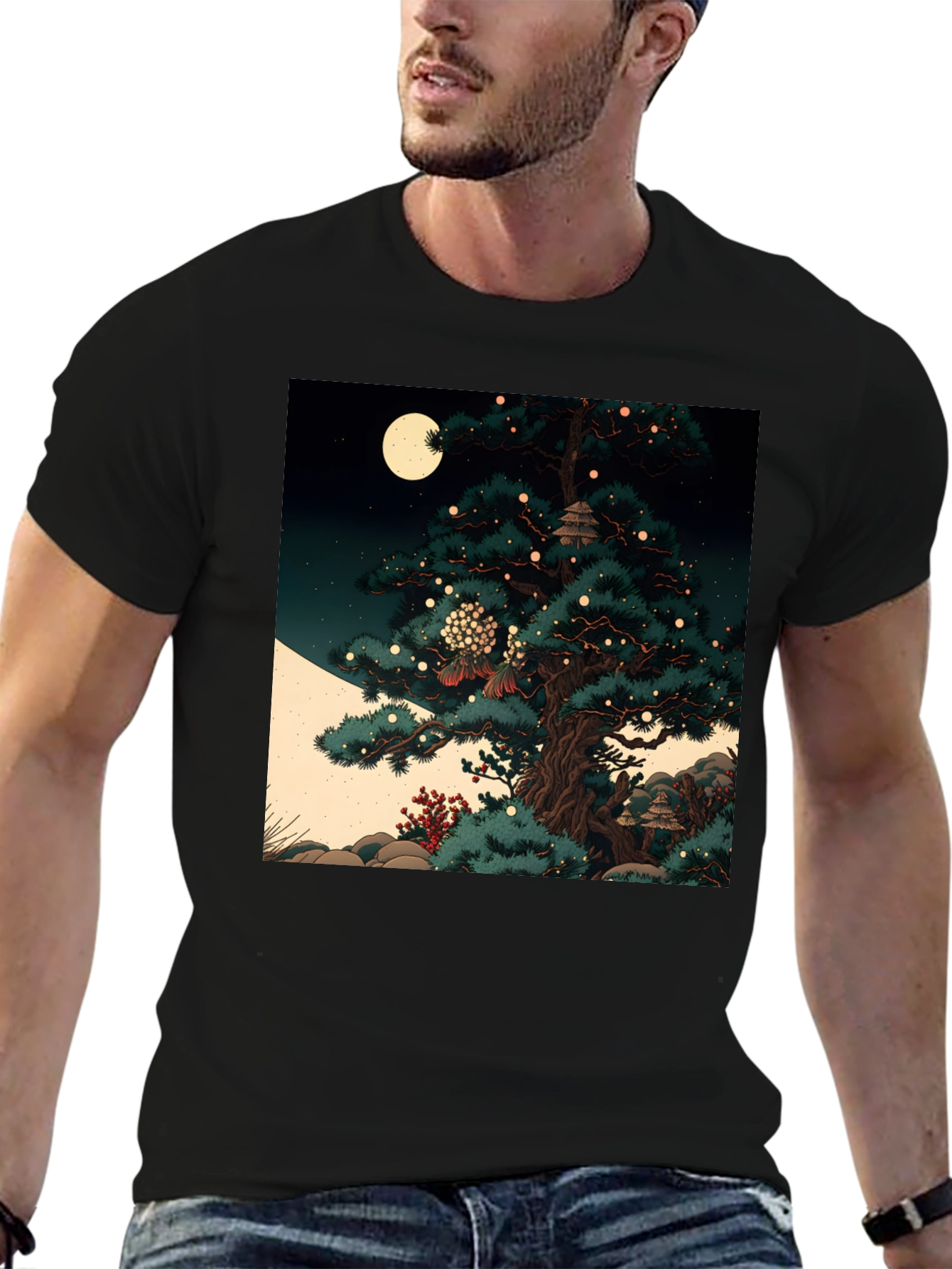 Artistic Japanese Tree Graphic Tee