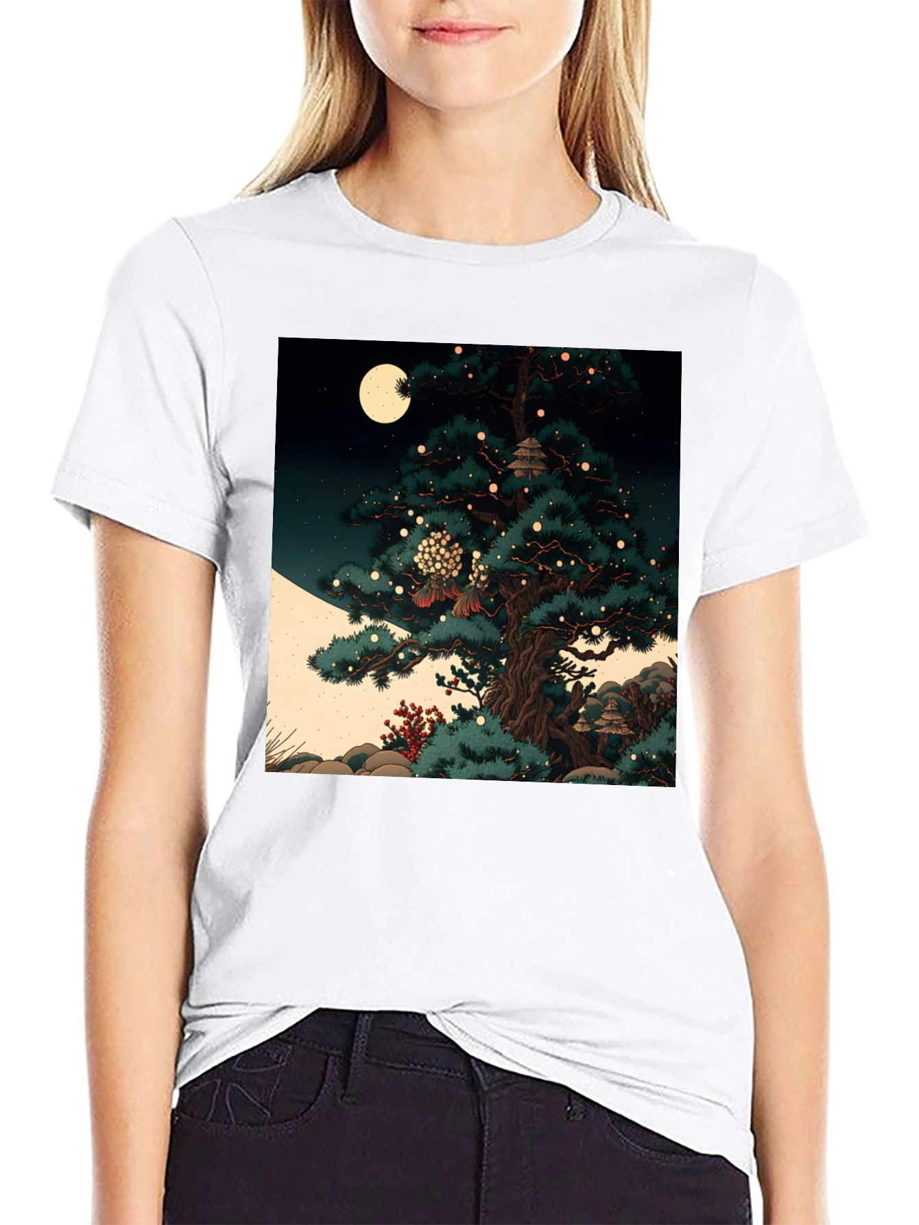 Artistic Japanese Tree Graphic Tee
