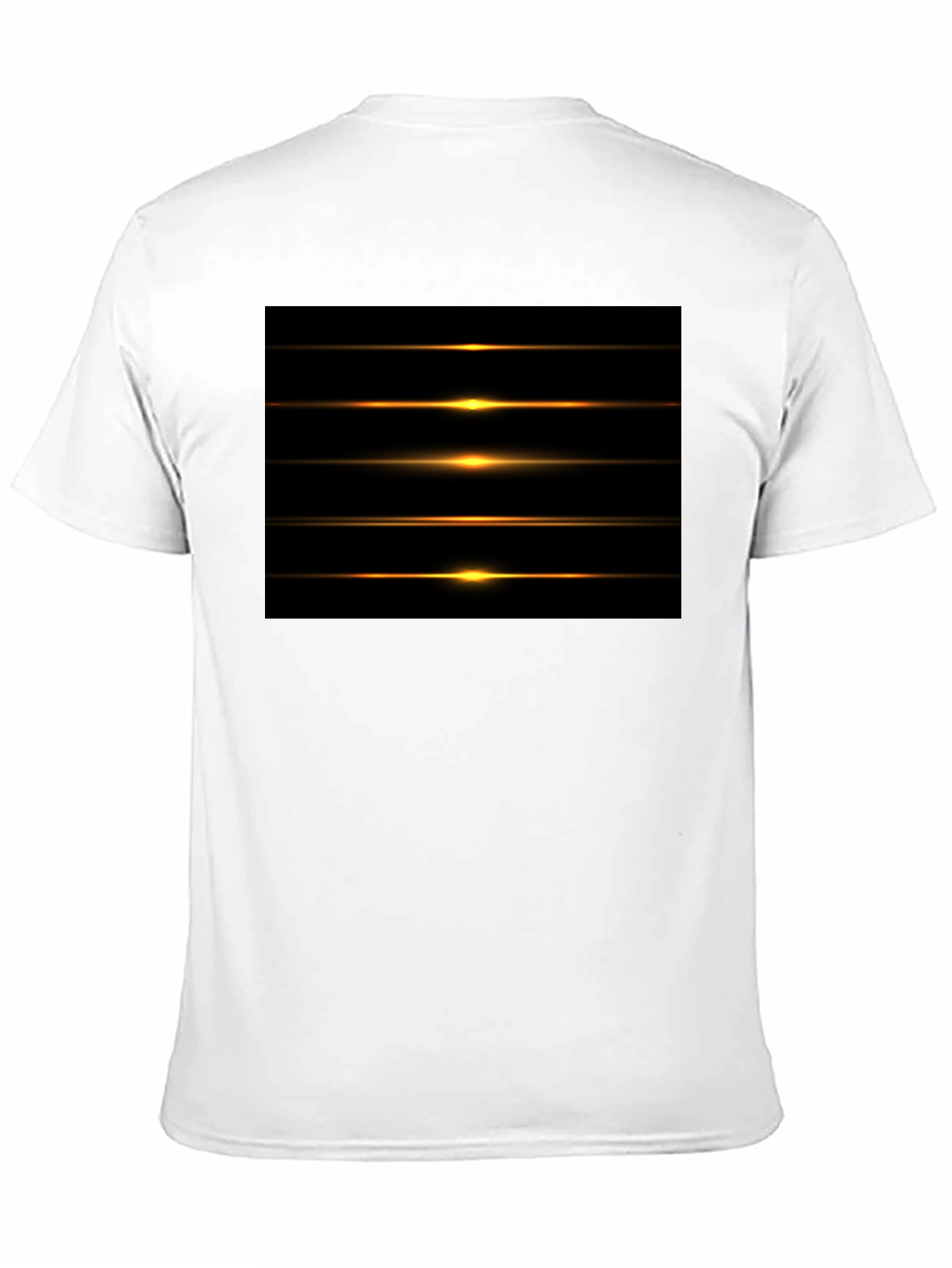 Mens Black Graphic Tee - Light Streak Design