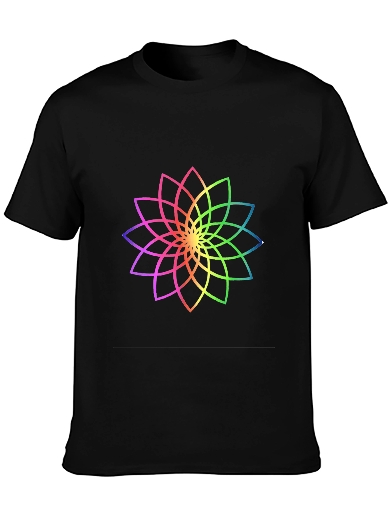 Rainbow Lotus Black T-Shirt
