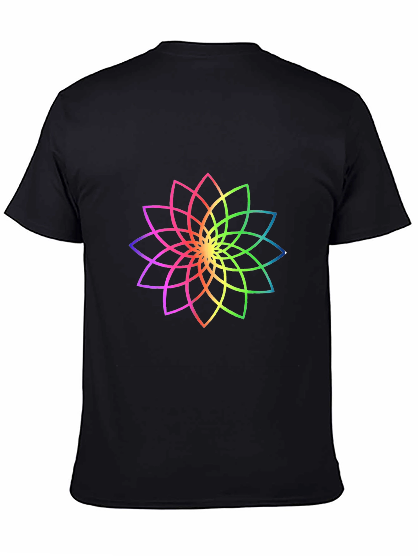 Rainbow Lotus Black T-Shirt