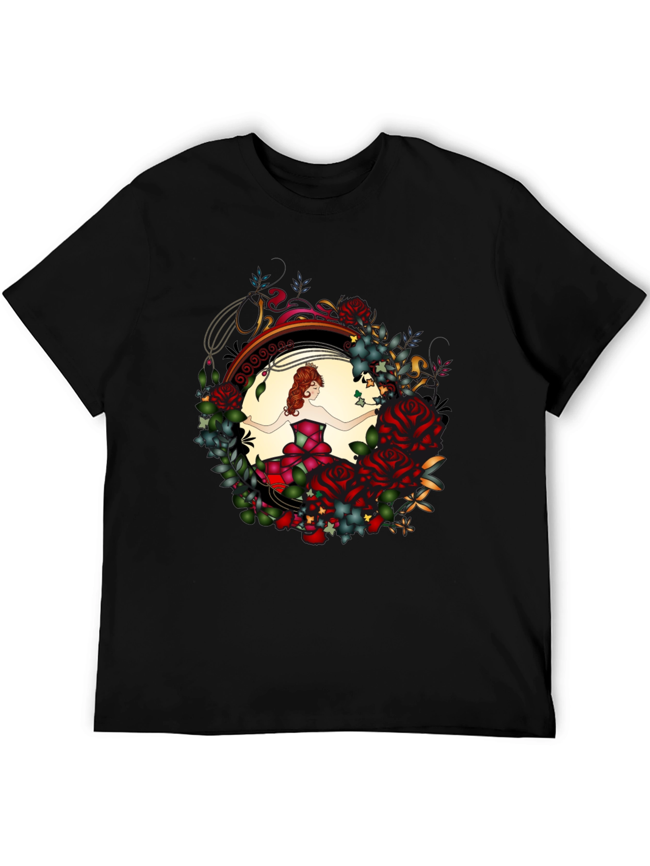 Floral Dancer Graphic Black T-Shirt