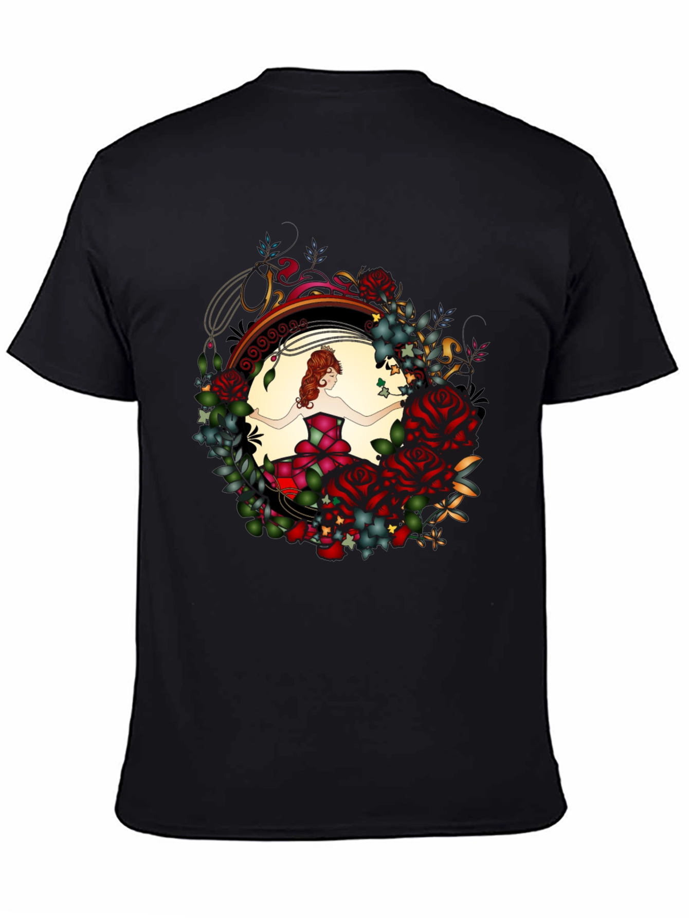 Floral Dancer Graphic Black T-Shirt