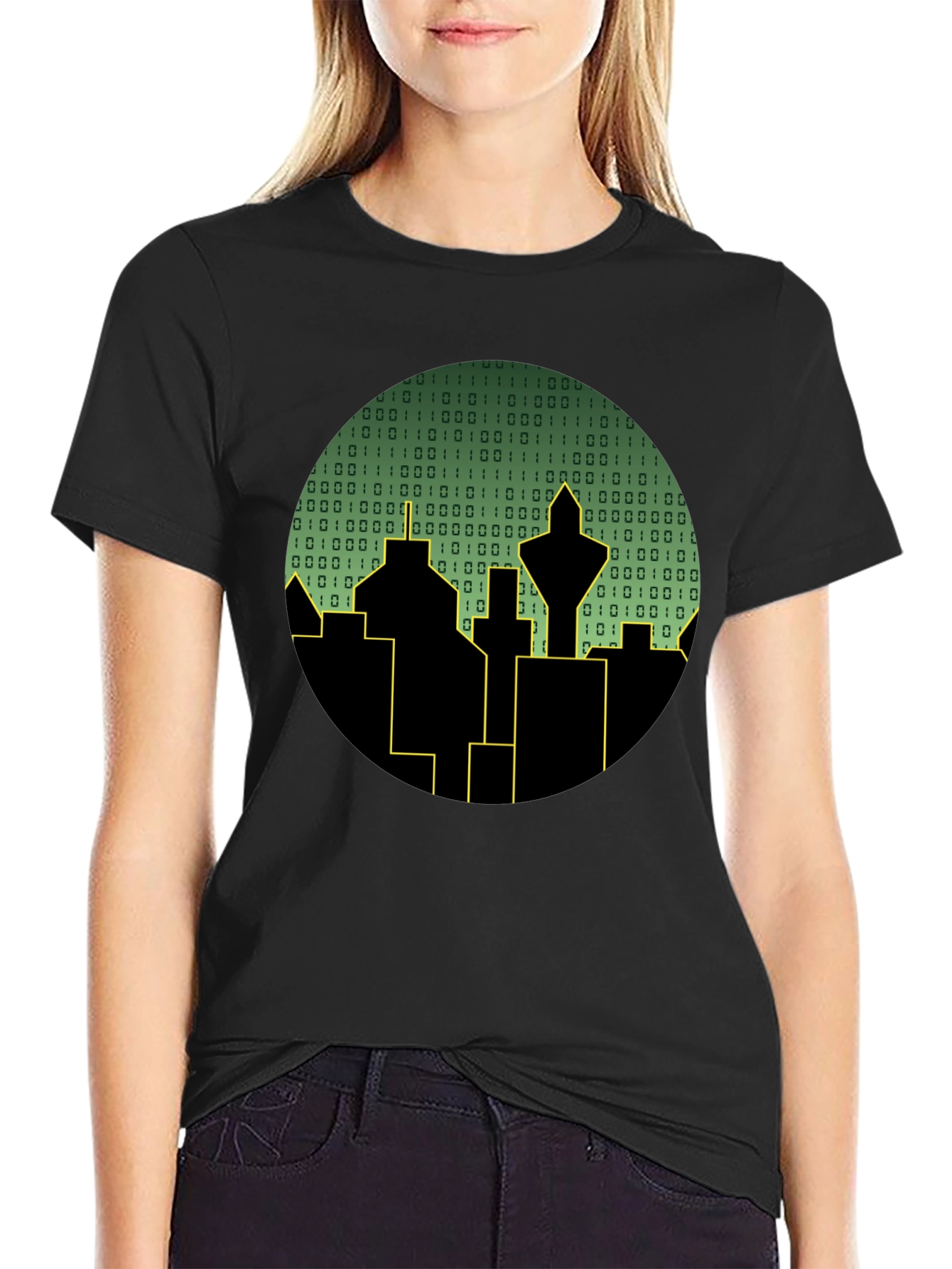 Tech City T-Shirt - Binary Skyline