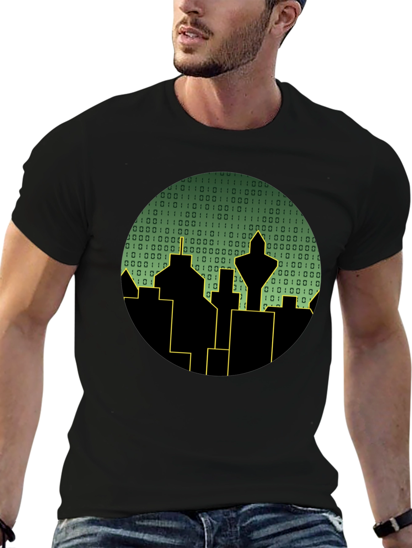 Tech City T-Shirt - Binary Skyline