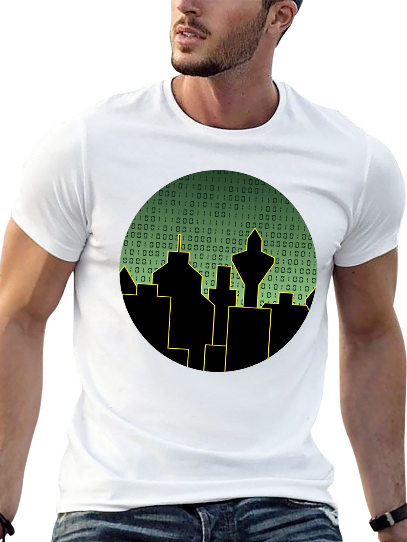 Tech City T-Shirt - Binary Skyline