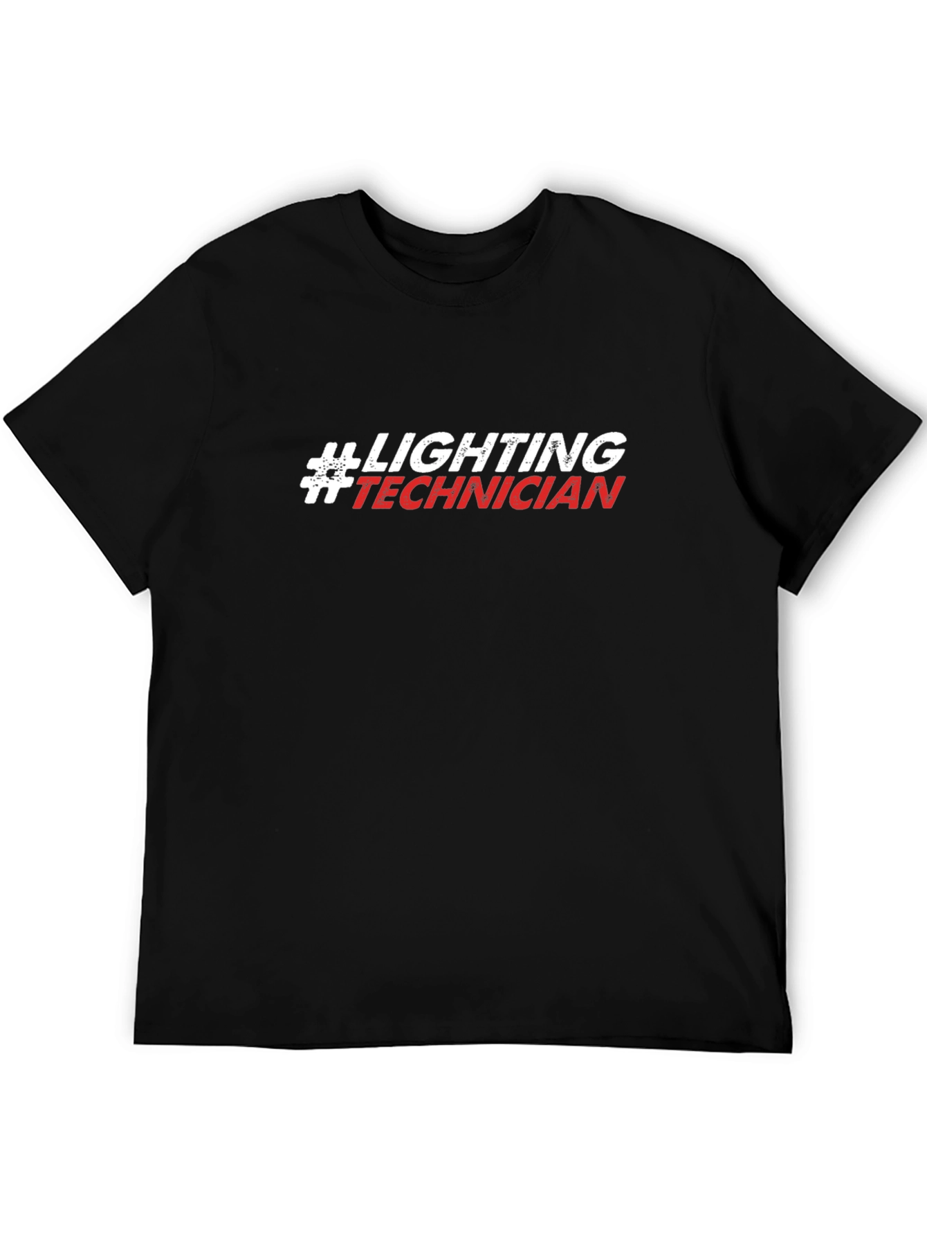 Lighting Technician T-Shirt - Black Crew Neck Tee