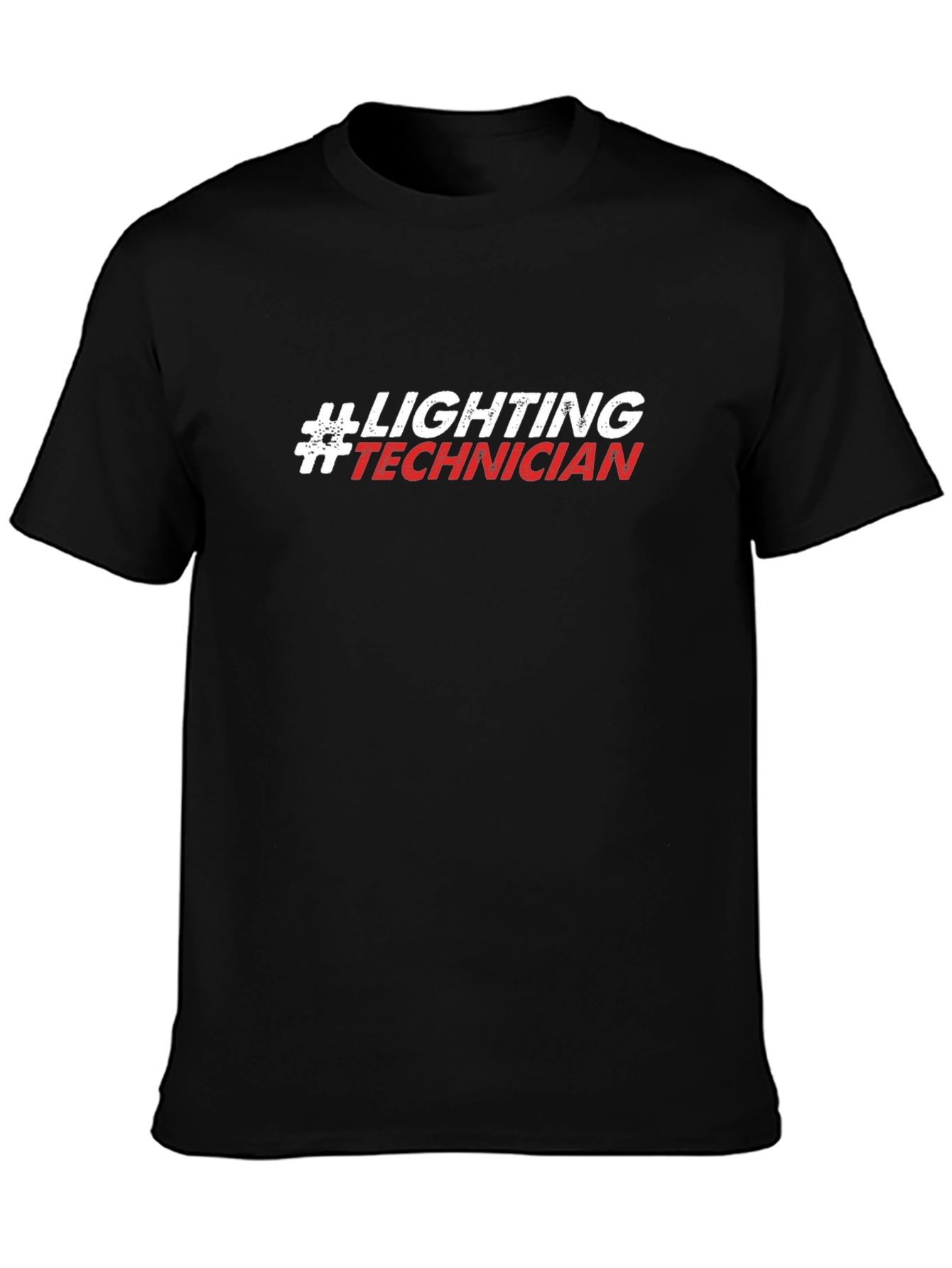 Lighting Technician T-Shirt - Black Crew Neck Tee