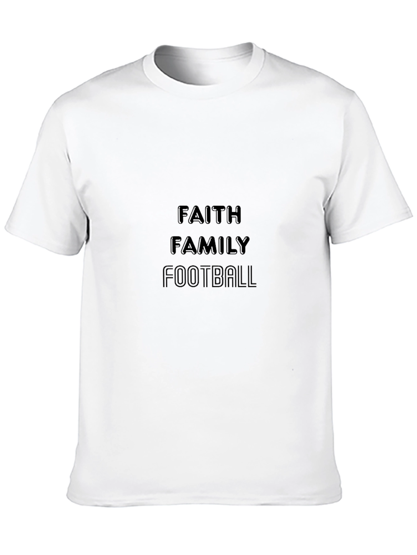Faith Family Football Black T-Shirt