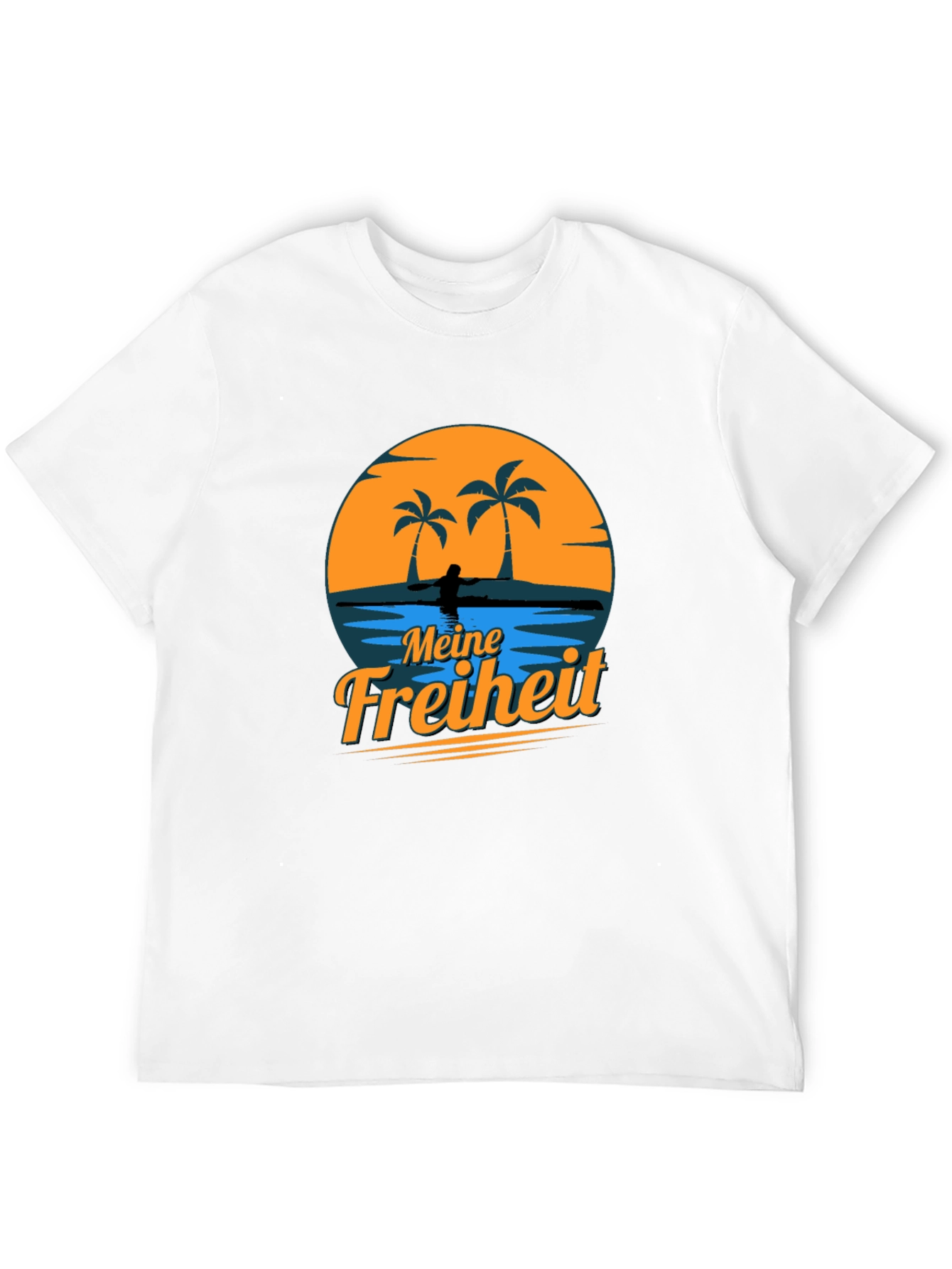 Meine Freiheit Black T-Shirt - Tropical Design