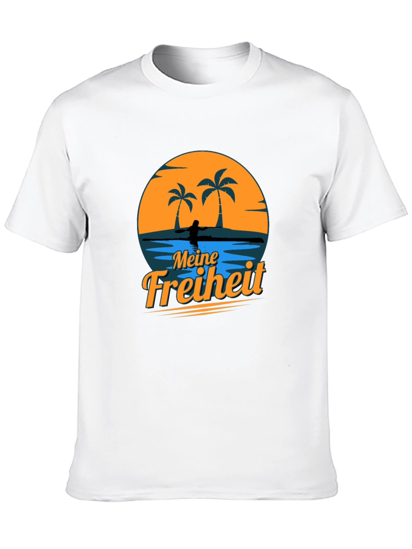 Meine Freiheit Black T-Shirt - Tropical Design
