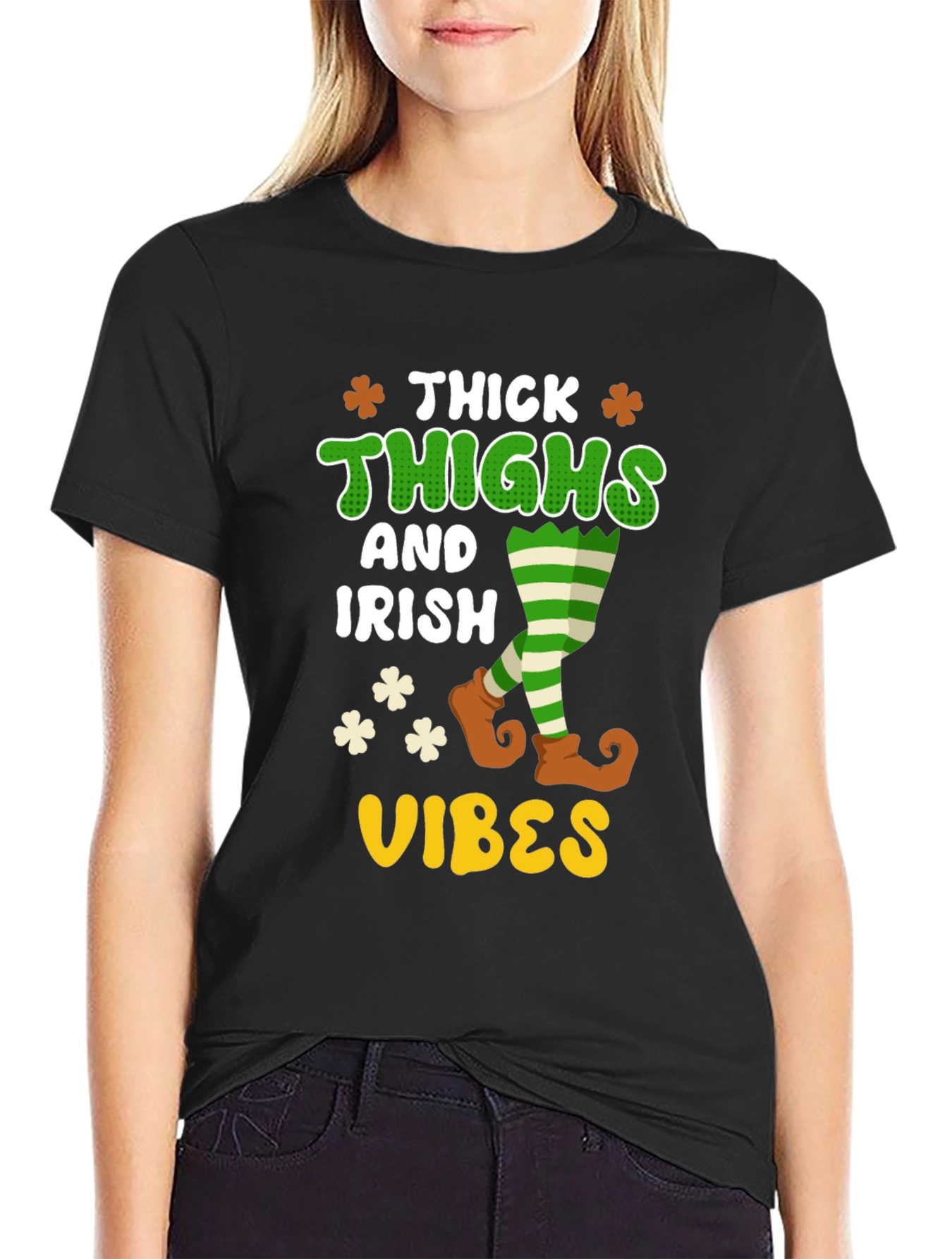 Thick Thighs Irish Vibes Graphic T-Shirt