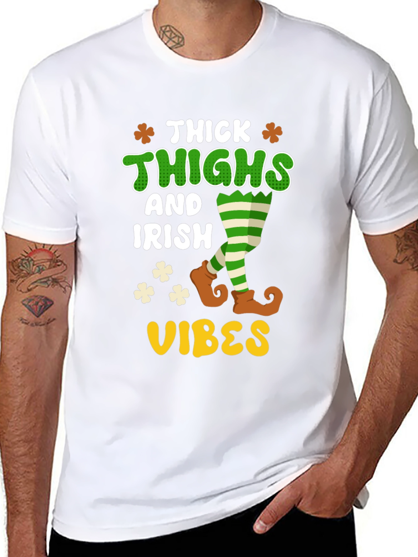 Thick Thighs Irish Vibes Graphic T-Shirt