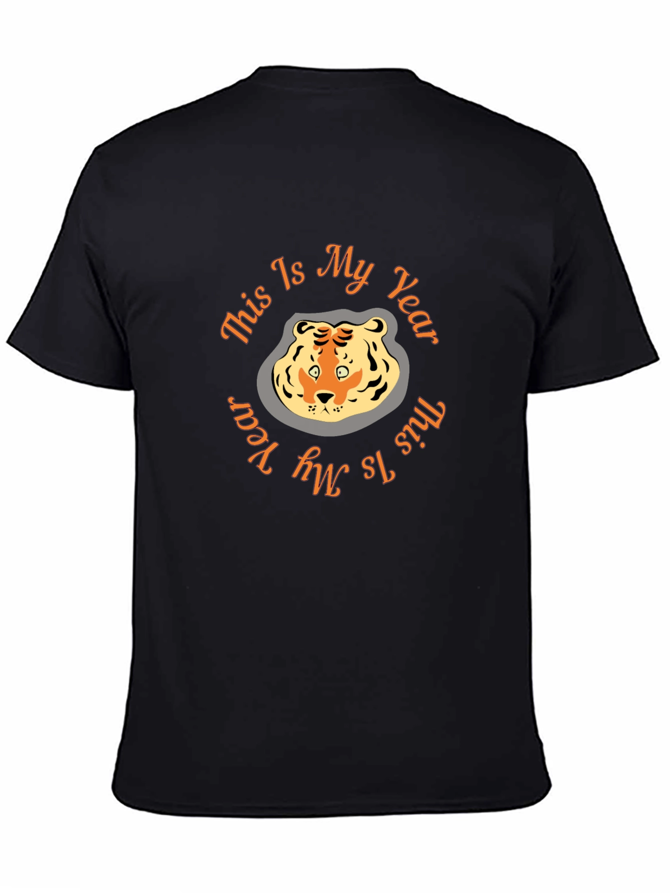 Tiger Year Graphic Tee - Black Cotton Comfort