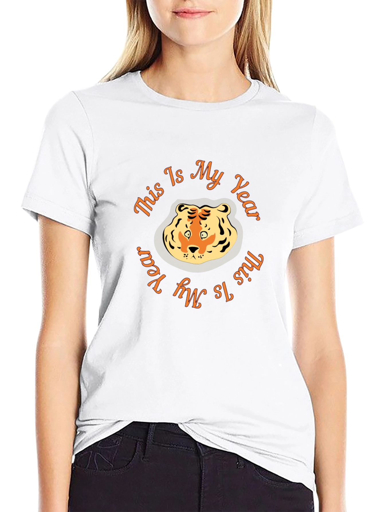 Tiger Year Graphic Tee - Black Cotton Comfort
