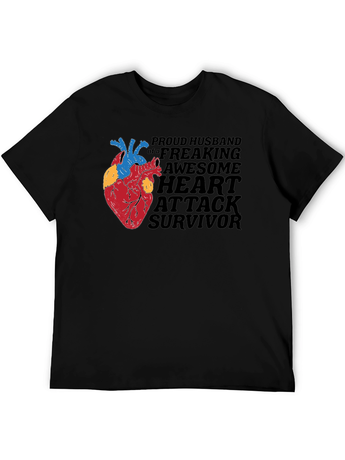 Proud Husband Heart Attack Survivor Graphic Tee