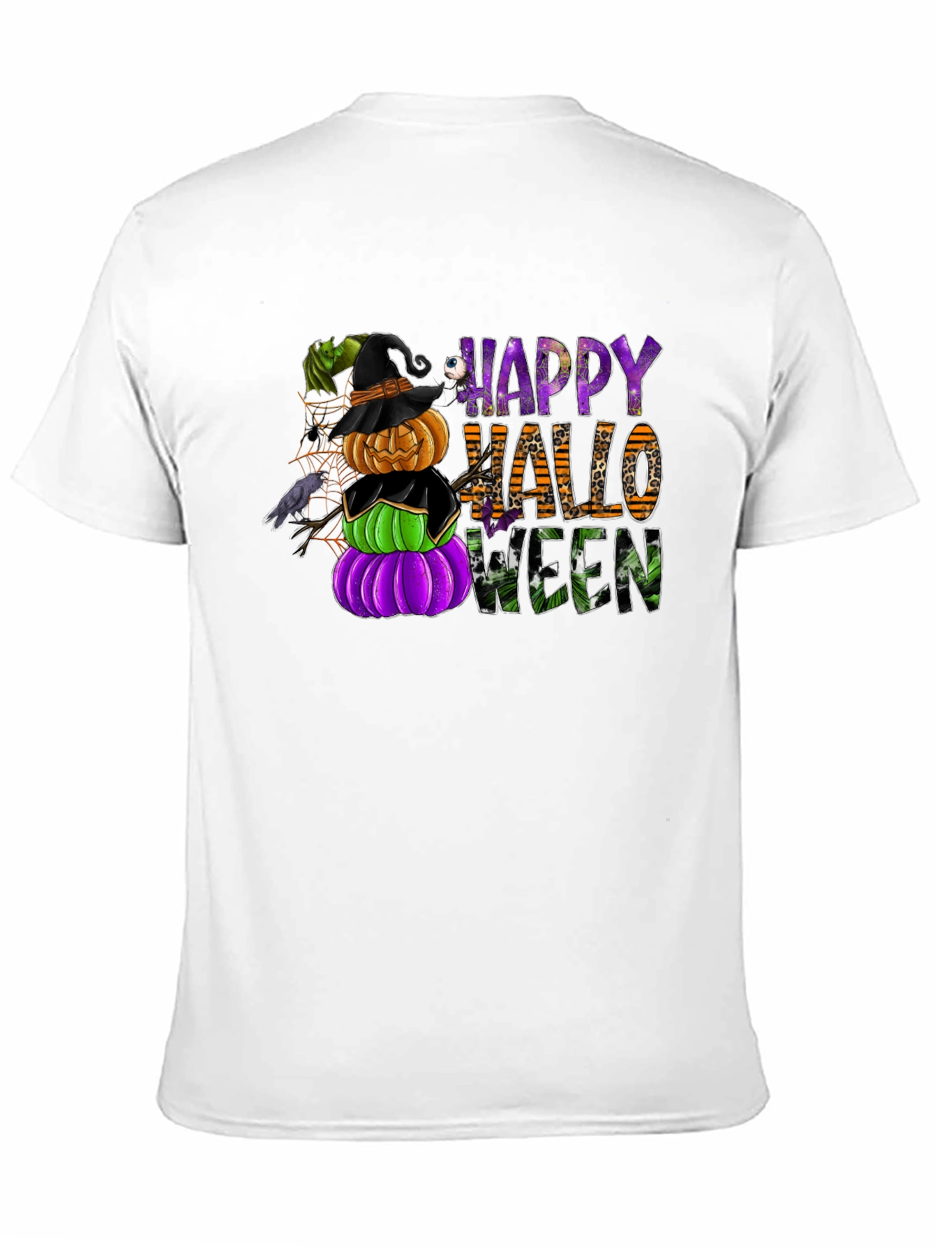 Happy Halloween Stacked Pumpkins Tee