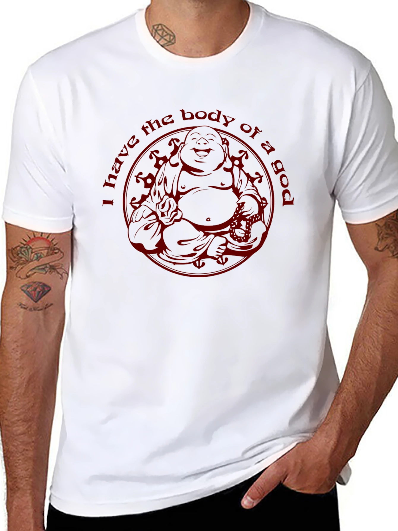 Buddha Bodybuilder Graphic Tee - Black