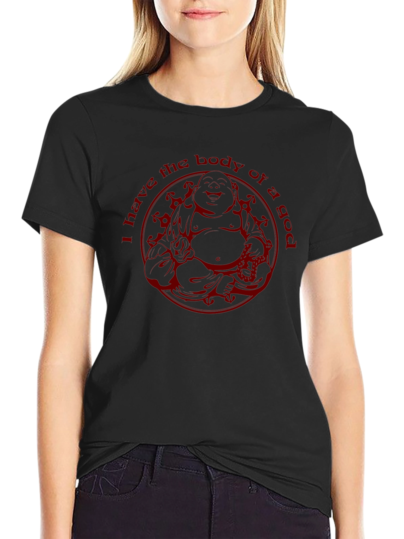 Buddha Bodybuilder Graphic Tee - Black