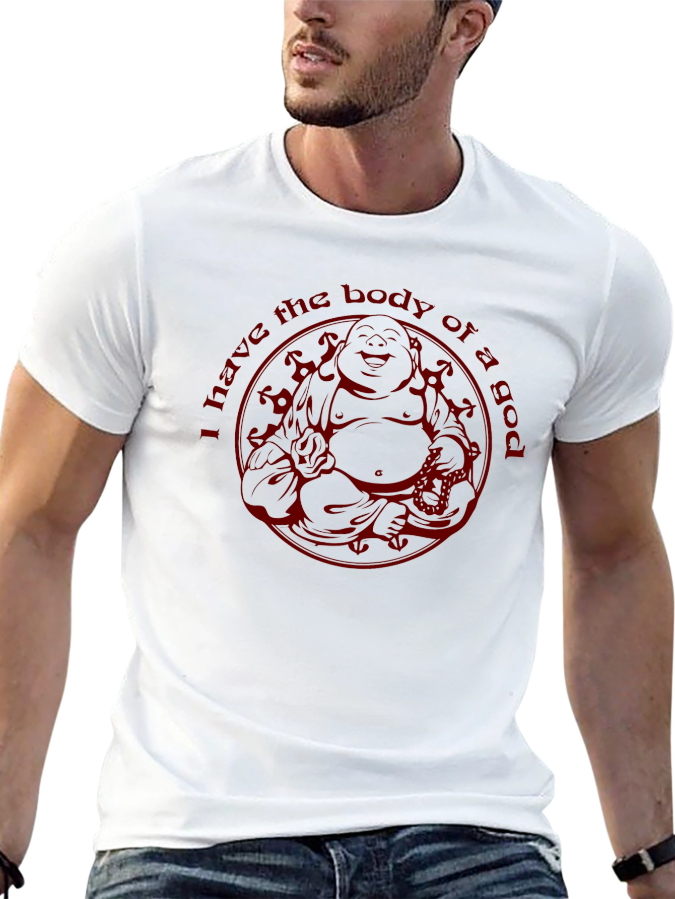 Buddha Bodybuilder Graphic Tee - Black