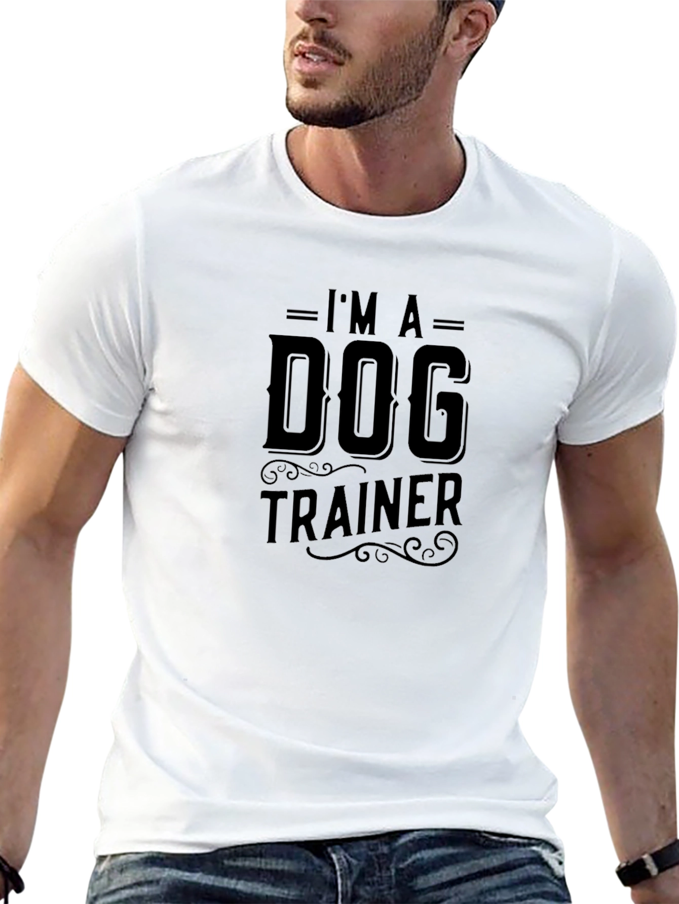 Dog Trainer Graphic T-Shirt - Black Cotton Tee