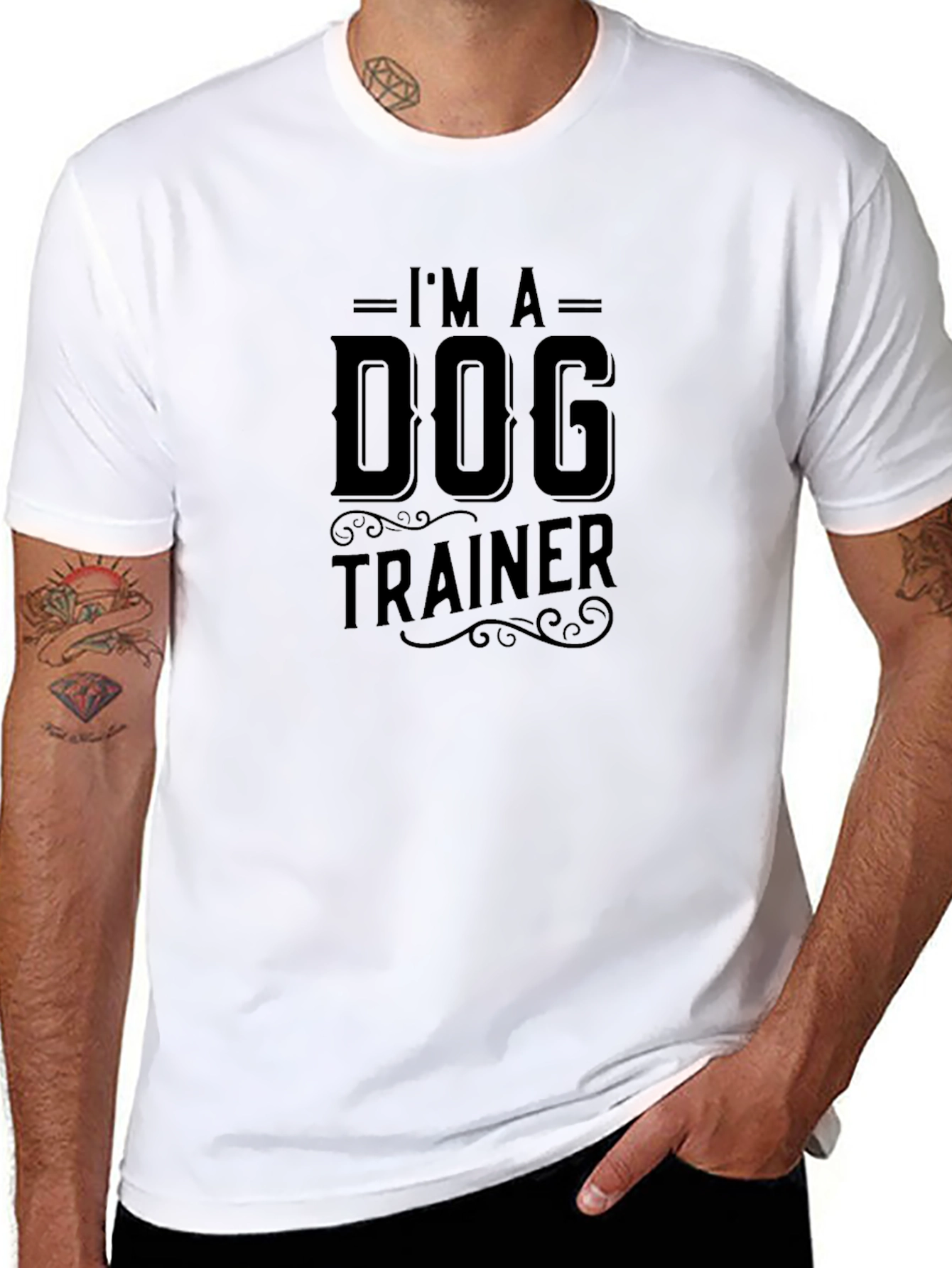 Dog Trainer Graphic T-Shirt - Black Cotton Tee