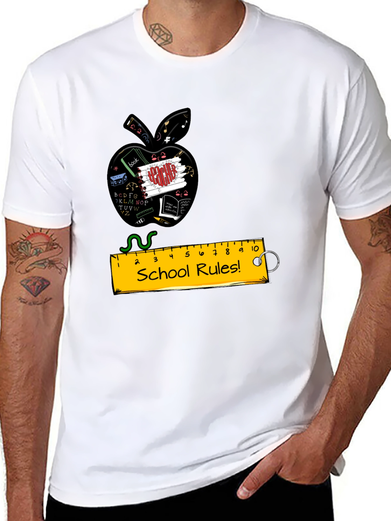 Teachers Apple School Rules T-Shirt