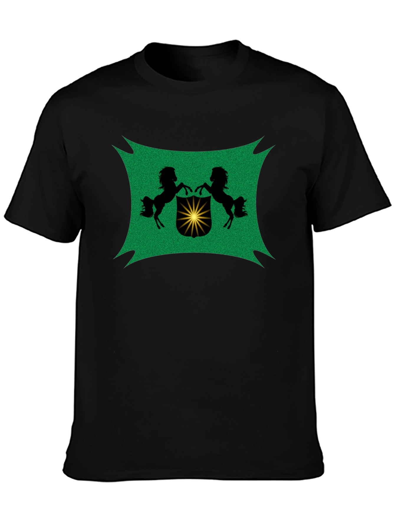 Black Tee with Crest Graphic