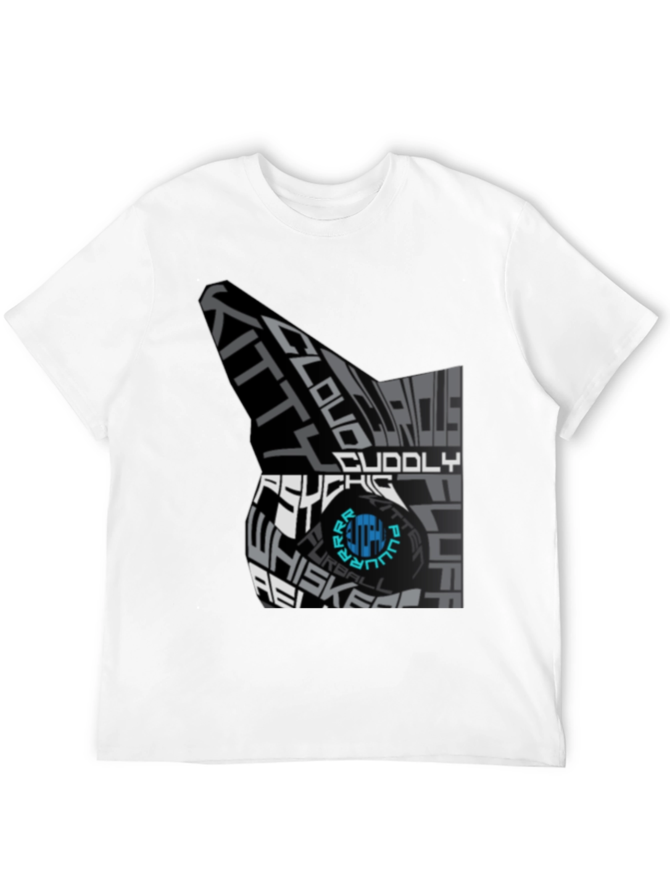 Cat Typography T-Shirt - Quirky Kitten Design