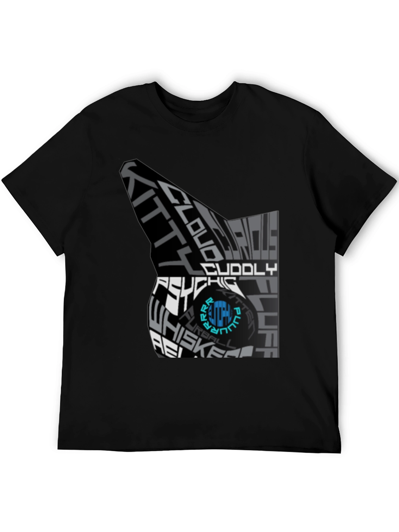 Cat Typography T-Shirt - Quirky Kitten Design